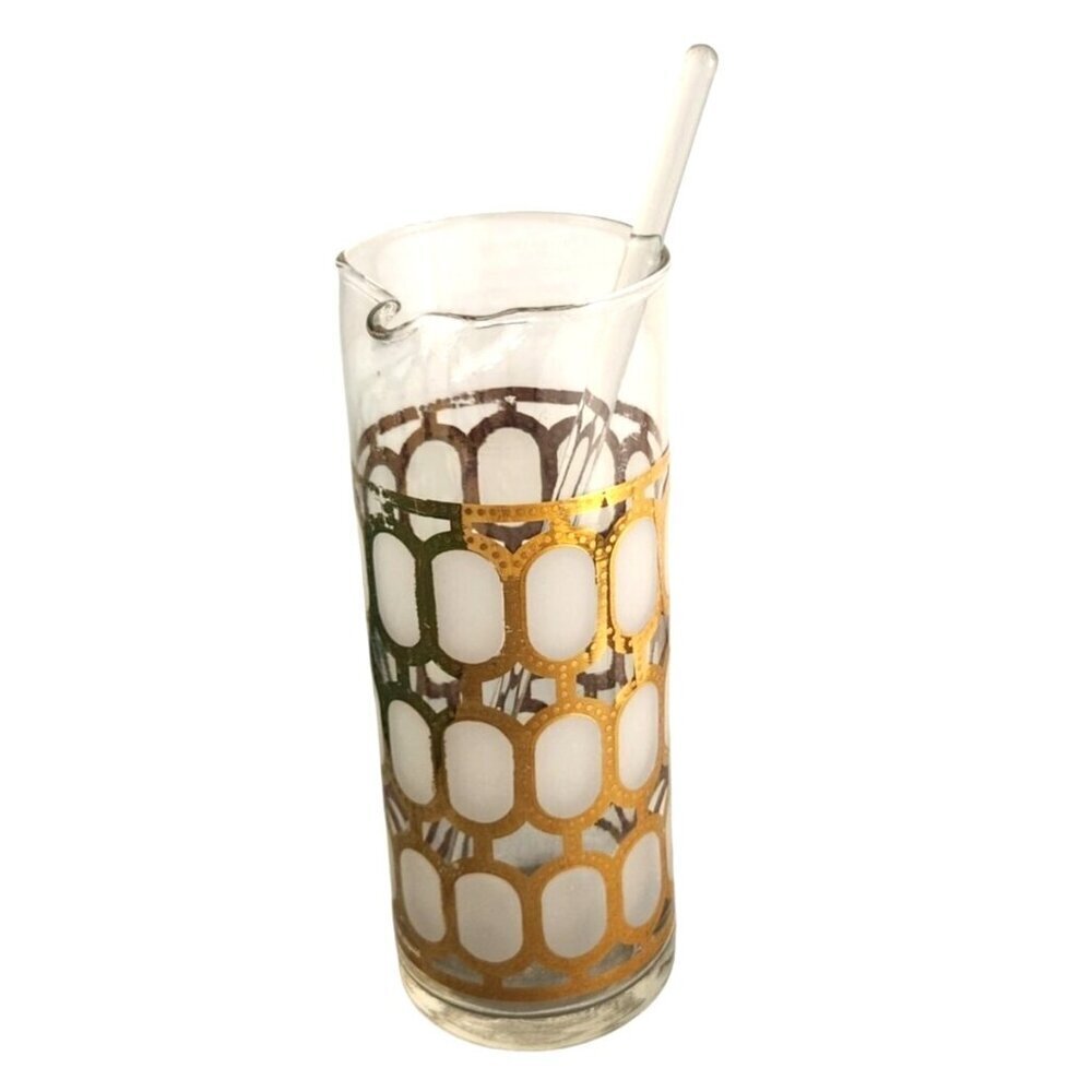 The Cera Glass Co Gold White Frosted Beaker With Spout